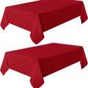 sancua 2 Pack Red Tablecloth 60 x 102 Inch, Rectangle 6 Feet Table Cloth - Stain and Wrinkle Resistant Washable Polyester Table Cover for Dining Tables, Buffet Parties and Camping