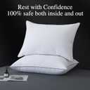 WhatsBedding Goose Down Pillows Queen Size Set of 2, Luxury Hotel Bed Pillows for Deep Sleep, Fluffy Soft Feather Down Pillow for Back, Stomach or Side Sleepers, 20" x 30"