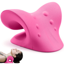 Cervical Neck Shoulder Stretcher Massage Pillow Traction Device Relieve Pain Cervical Spine Correction Pillow(Pink)