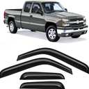 Rain Guards Fit for 1999-2006 Chevy Silverado/GMC Sierra 1500/2500/2500HD Extended Cab, Tape-On Extra Durable Side Window Sun Rain Guard 2006 Silverado/Sierra Visor Deflectors Black 4 PCS