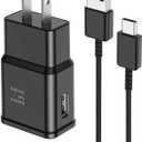 Fast Charger for Samsung 6FT Type C Fast Charging Cable Cord with Android Phone USB Wall Charger Block for Samsung Galaxy S10 S9 S8 Plus/Note 20 10 9 8/S20 S21 S22 S23 S24 Ultra/A52 53 54 55