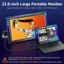 VisionOwl Portable Monitor for Laptop, IPS USB-C HDMI Travel Second Monitor for MacBook Pro Air, PC, PS5, Xbox, Portable Second Screen, Built-in Kickstand, Speakers, VESA Mountable, 23.8 Inch