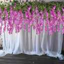 CISDUEO 2 Pcs Wisteria Hanging Flowers Wisteria Flowers Vine Garland Wedding Arch Decoration Purple Red Artificial Wisteria Vines Hanging Flower Vines Silk for Party Garden Home Table Backdrop 7 Feeto