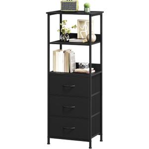 Somdot 5 Tier Bookshelf with 3 Drawers, Narrow Storage Bookcase for Bedroom
Tall Metal Frame Bookcase for Small Spaces, Living Room and Home Office, Black
