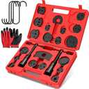 Heavy Duty Disc Brake Piston Caliper Compressor Wind Back Tool Universal Sets for Brake Pad Replacement with Hanger Hooks-28 Pieces