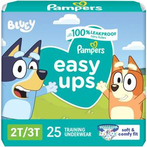 Pampers Training Pants - Easy Ups Boys & Girls Bluey - Size 2-3 prs 25 Count, Children's Potty Underwear (Packaging May Vary)
