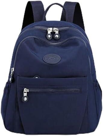 Tanweibago Mini Nylon Women Backpacks,11L Small Ladies backpacks Casual Lightweight Women Shopping Travel Daypack (Navy Blue)