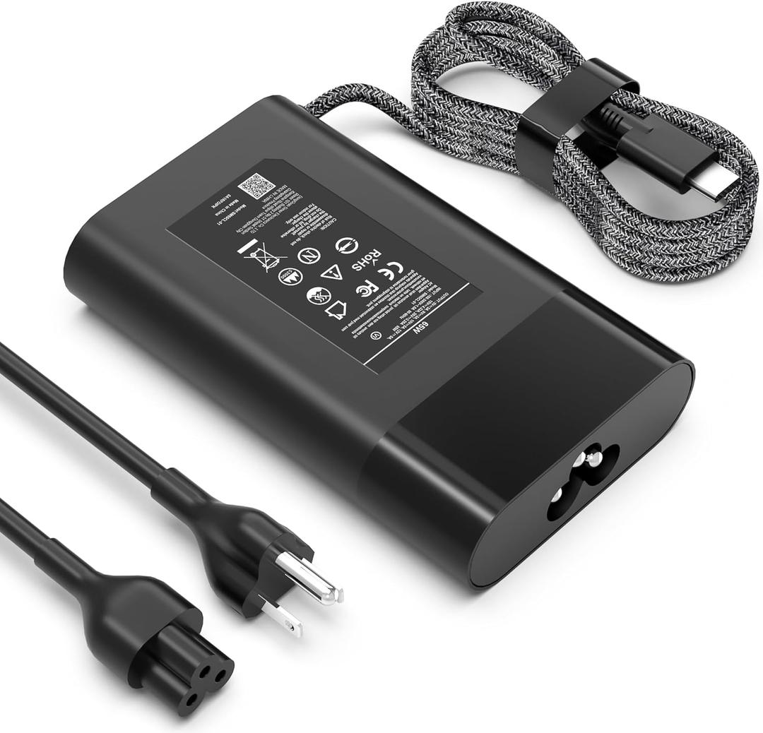 New Slim 65W USB C Laptop Charger Replacement for HP Laptop Charger HP Spectre X360 Elitebook x360 Elite x2 Envy ProBook Travel Fast Charging Type C Power Cord Supply