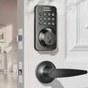 Keyless Entry Door Lock Deadbolt with Handle Set, Keypad Door Lock with Handle Smart Door Locks for Front Door with Set Code with Easy Installation, Auto Lock, (Oil Rubbed Bronze)