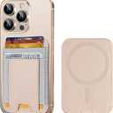 Upgraded for Magsafe Wallet, Strongest Magnetic Wallet for iPhone 17/16/15/14/13/12 Series, Magnetic Card Holder with 2 Card Slots, RFID Blocking, Vegan Leather, Fit 7 Cards, Desert Titanium Gold