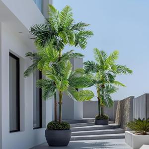 Erimda 9.1FT Artificial Phoenix Palm Tree Artificial Plants Indoor Outdoor Large Faux Coconut Silk Palm Tree Tropical Fake Tree Faux Sago Palm Plant for Modern Farmhouse Yard Outside Patio Poolside