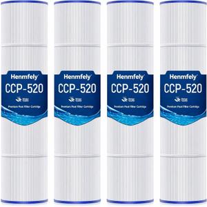 PCC130 Pool Filter Cartridges Replaces Pentair CCP520, Unicel C-7472, Filbur FC-1978, FC-6475, 817-0143,Clean and Clear Plus 520, 817-0143, 178585, 4 X 125 Sq., 4 Pack