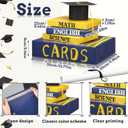 Tinlade 6 Pcs End of Year Graduation Tables Centerpieces Class of 2026 Graduation Card Box Holder Paper Book Stack Sign Table Toppers Congratulation for High School College Bachelor Party(Blue)