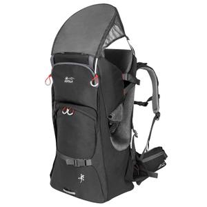 WIPHA Baby Backpack Carrier - Ergonomic Child Carrier Hiking with Sun Canopy, Safe Toddler Hiking Backpack Carrier with Large Storage Space&Insulated Pocket, Adjustable Padded Child Seat, Black