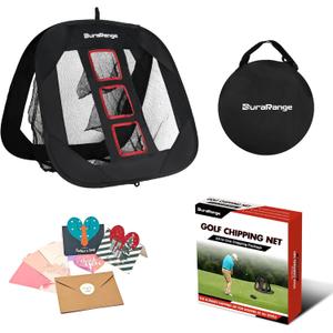 Pop-Up Golf Chipping Net - Ultimate Target Training Chip Aids for Precision & Distance, Outdoor | Indoor Practice, Golfer Gift (Only 1 Black Net)