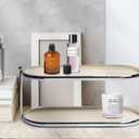 2 Tier Metal Frame Perfume Organizer in Stylish,and Minimalist Perfume Tray-Elegant Countertop Display Shelf for Skincare,Makeup,Trinket for Dresser,Vanity,Bathroom (Creamy White)