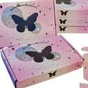 Romance of Girls Pink Butterfly Decorative Shipping Boxes, 7.9 x 5.1 x 1.2 inches, 20 Pack