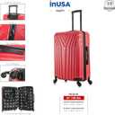 InUSA VASTY Luggage with Spinner Wheels | Durable Lightweight Hardside Suitcase, Travel Bag with Handle and Trolley, 24-Inch Medium Checked Luggage | Red