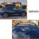 Roof Rack Cross Bars for 2015-2024 Nissan Murano T6063 Aluminum Black Crossbar Luggage Rack Carrier for Rooftop Cargo Carrier Bag Kayak Canoe Bike Snowboard Skiboard