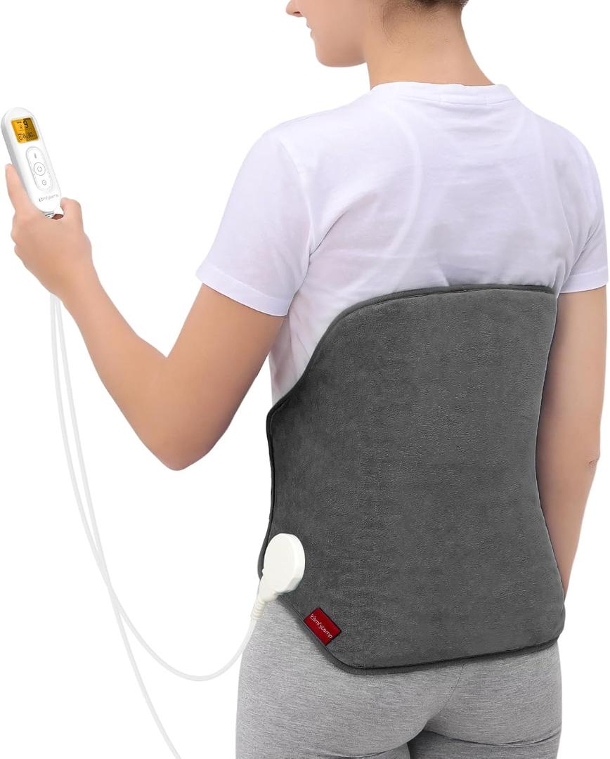 Heating Pad for Back, Comfytemp Mothers Day Gifts for Women Men Dad Mom, Large Electric Lower Back Heating Pad, FSA Eligible HSA Heat Pads for Period Lumbar Abdomen, XL Heated Belt 11 Auto-Off, Grey