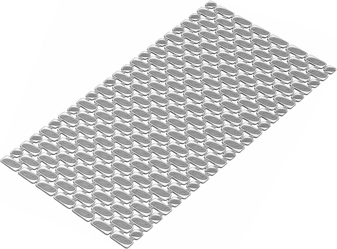 Shower Mat Non Slip Bathtub Mat - 36 x 16 Inch Eco-Friendly Soft Bath Mat for Tub Non Slip Shower Mats for Inside Shower with Suction Cups and Drain Holes, Bath Tub Mat, Grey