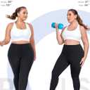 Plus Size Yoga Pants with Pockets, L-6XL Soft Stretch Leggings High Waisted, Tummy Control Thick Workout Leggings 25" (Black, XXXL)