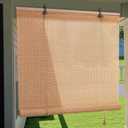 Bamboo Roller Shades Roman Shades for Window: Bamboo Blinds for Interior Windows and Outdoor Patio,Roll Up Blinds for Indoor Porch Light Filtering Sunshade,Easy to Install 24" W X 48" H