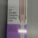Conair Double Ceramic 1 -Inch Curling Iron, 1 -Inch Barrel Creates Soft Waves & Curls, Hair Curler for Use on Medium & Long Hair, White/Rose Gold