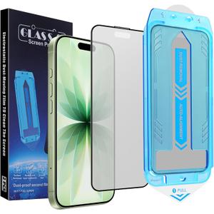 2-Pack Matte Screen Protector for iPhone 17, iPhone 16 Pro 6.3-inch, 9H Tempered Glass, Full Coverage, Anti-Fingerprint, Auto Dust-Elimination, No Bubble, Easy Installation