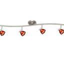 4-Light LED Track Lighting Kit Brushed Steel Finished Clear Red Acrylic Shades A85L-BS-CRD (Brushed Steel/Clear Red)