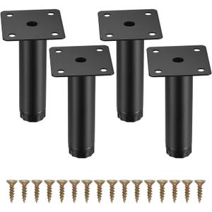 4 Pcs Furniture Legs, Metal Cabinet Legs, 4 inches/10 cm Adjustable Furniture Support Feet for Kitchen Shelves Sofa Table Chair Desk Cupboard Furniture Adjustable Legs Feet Foot