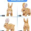 Bunny Stuffed Animal Plush, Interactive Electronic Pet Hopping Bunny Toy, Realistic Stuffed Bunny Rabbit for Kids (#White)