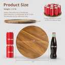 12 Inch Acacia Wood Round Tray, Wooden Decorative Serving Coffee Table Tray Centerpiece Candle Holder for Farmhouse Kitchen Dining Room Home Decor Coffee Table Decor and Accessories