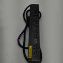 CCCEI Heavy Duty Power Strip Surge Protector 20 Amp, High Amp Industrial Shop Garage Metal Multiple Outlets, 6 FT 12 Gauge 5-15P Extension Cord 6 Outlet 6-20R T-Slot 20a for Appliance. Black.