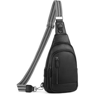 CLUCI Crossbody Bags for Women Men,Leather Sling Bag Cross Body Backpack for Woman Gifts for Women Birthday Unique (0-2 Black)