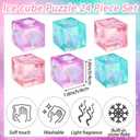 Meooeck 24 Pcs Ice Cubes Stress Balls for Adults Mini Cubes for Stress Relief Fidget Balls for Birthday Gifts Party Decorations Easter Basket Stuffer Egg Filler
