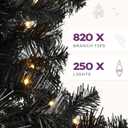 YITAHOME Prelit Black Halloween Christmas Tree 6ft with Remote
Prelit Black Artificial Christmas Tree for Home, Office, Party Decoration with 820 Branch Tips and 250 Lights