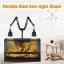 DXOPHIEX Dual Reptile Lamp Stand Reptile Light Stand with Two Flexible Brackets, Height Adjustable (15.7 inch to 74.3 inch) for Hanging Heat Lamp Holder and Light Fixture
