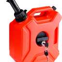 VEVOR Transfer Tank Fits 1.3 Gallon/5L, Gallon Tank with Spout and Lockable Bracket, Storage Transfer Device with Auto-Off Function & Adjustable Flow Rate, Ideal for Most Cars Motorcycle SUV ATV UTV, Red