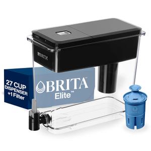 Brita Water Dispenser, UltraMax Elite Filter, Removes 99% of Lead, Includes 1 Filter, 27-Cup Capacity, Black