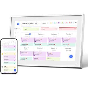 10.1" Digital Calendar, Meal Planner, Duty Chart, to Do List,HD Smart Touch Screen Home Interactive Smart Electron Calender - Built-in Digital Photo Frame Function (white, 10.1)
