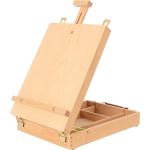 Art Supplies Box Easel Sketchbox Painting Storage Box, Adjust Wood Tabletop Easel for Drawing & Sketching Student (Painting Easel Box)