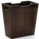 TOPZEA Bamboo Waste Basket, Rectangular Narrow Trash Can with Handles, Wooden Slim Wastebasket Small Garbage Cans for Bathroom, Bedroom, Kitchen, Craft Room, Office, RVs, 10.5"x6"x11"