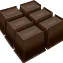 ANNKUT Bed Risers 6 Inch Heavy Duty,Oversized Couch Risers, Extra Wide Furniture Risers for Sofa Table Desk Headboard Chair Lifting,Rectangle Risering Blocks Support 6000 lbs(6 Pack Brown)