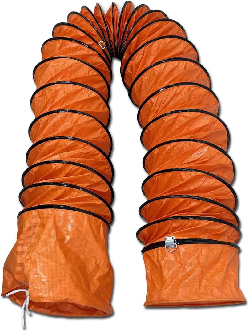 32FT PVC Flexible Duct Hose 10 Inch Duct Hosing with Adjustable Rope for Utility Blower Exhaust Fan Ducting Hose Folding exhaust duct Easy Storage10 In*32Ft