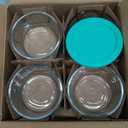 Anchor Hocking 2 Cup Glass Storage Containers with Lids, Set of 4 Glass Food Storage Containers with Mint Snug Fit Lids (Mixed Blue)
