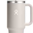 Hydro Flask 40 Oz Travel Tumbler with Handle, Lid and Straw - Insulated Stainless Steel in 40 Oz Oat Tan