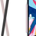 AhaStyle Silicone Case for Apple Pencil 2nd Generation & Apple Pencil Pro (2024) Sleeve Skin Ultra Thin Apple Pencil Protective Cover Compatible with Magnetic Charging and Double Tap (Black, Pink)