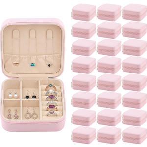 Easytle 8 Pcs Travel Jewelry Box Exquisite Travel Jewelry Case Portable Jewellery Storage Holder Organizer Box Small Jewelry Organizer for Rings Earrings Necklaces Pendants Bracelets Watches