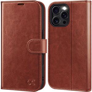 OCASE Compatible with iPhone 16 Pro Max Wallet Case, PU Leather Flip Folio Case with Card Holders RFID Blocking Kickstand [Shockproof TPU Inner Shell] Phone Cover 6.9 Inch 2024, Dark Brown